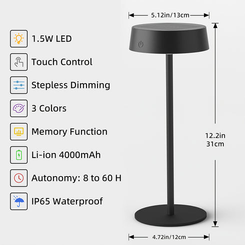 Kabellose Solarlampen 2er-Set 125 lm, dimmbar & Speicherfunktion (IP65)