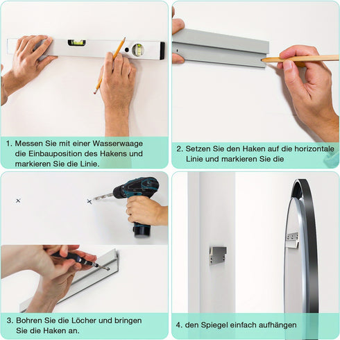 Aurelio | Runder LED Badspiegel Schwarz Gold 60 cm