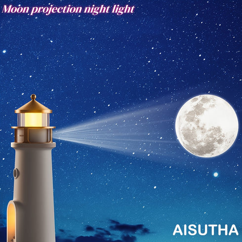 LED Mondprojektor Nachtlicht mit Bewegungssensor & Wandprojektion