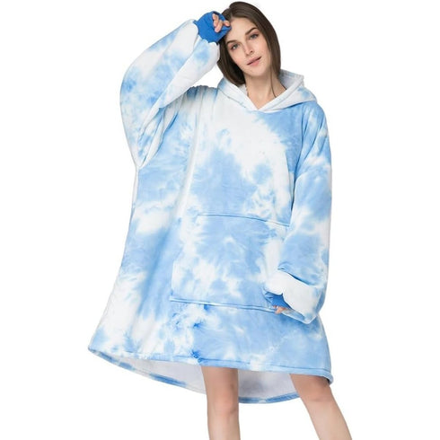 Ultra-soft Sherpa Hoodie-Decke mit Ärmeln & Tasche