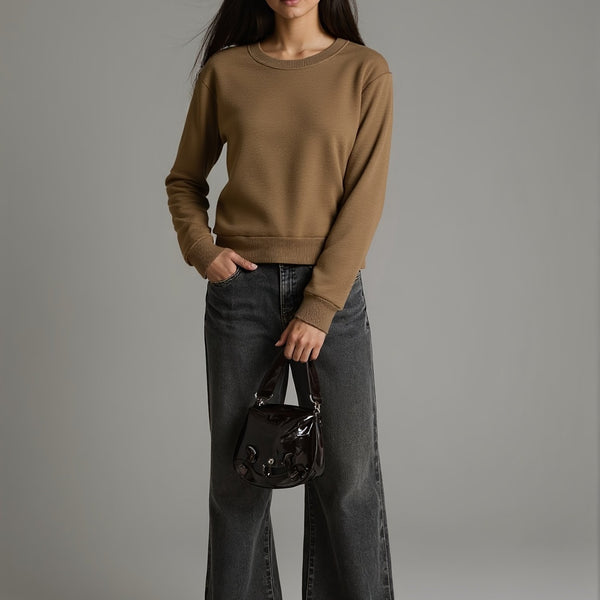 DAMEN PULLOVER | WEICHER ALLTAGS | SWEATER MIT RUNDHALSFREIZE