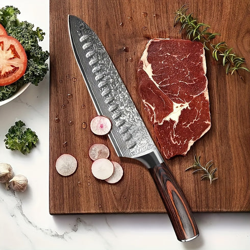 Shinju 2‑teiliges Damastmesser‑Set | Kochmesser & Fleischmesser | Pakkaholzgriff | Shiraki