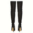 Damen Überknee Stiletto Stiefel mit Spitzem Zeh und Reißverschluss