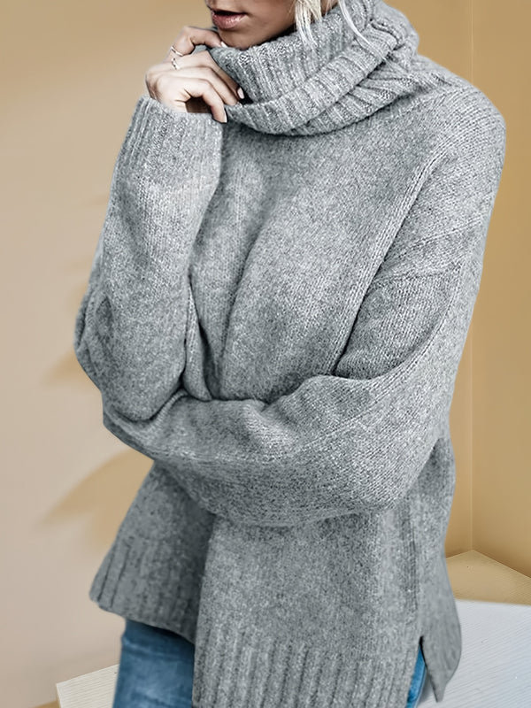 Damen Oversized Winterpullover mit Rollkragen – Langärmlig Pullover