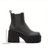 Damen-Slip-On-Stiefel mit klobiger Plateausohle | rutschfeste TPR-Sohle