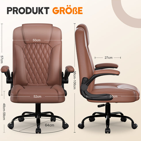 Sebastian | Ergonomischer Bürostuhl aus Kunstleder Verstellbar