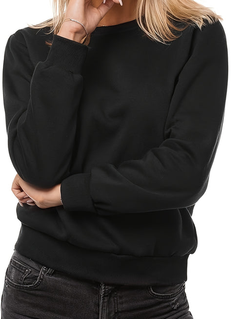 Minimalistisches Sweatshirt Damen | Schwarz Stretch & Komfort