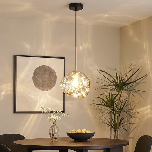 Beige Rauchglas-Hängeleuchte im modernen Design | Skagen