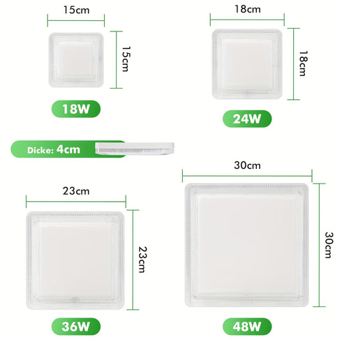 Slim-Panel LED Deckenleuchte quadratisch 18 W kaltweiß