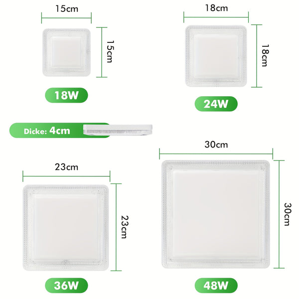 Slim-Panel LED Deckenleuchte quadratisch 18 W kaltweiß