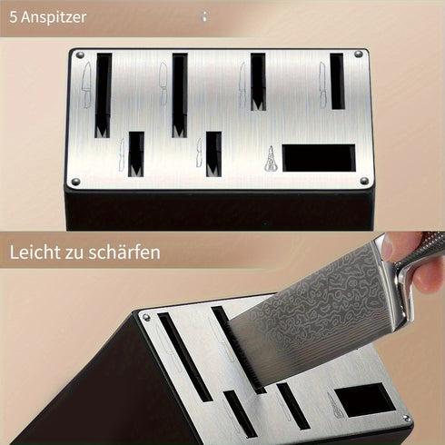 14-teiliges Profi Küchenmesser-Set aus Edelstahl mit Messerblock & Schärfer – Takoni