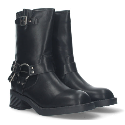 BEQUEME FLACHE DAMEN-STIEFELETTEN MIT REISSVERSCHLUSS
