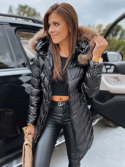 Pufferjacke mit Kapuze & Kunstfell | Wintermantel für Damen