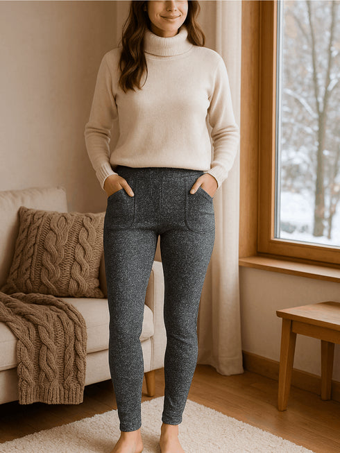 Thermo-Fleece-Leggings Damen | Gefütterte Winterleggings mit hoher Taille