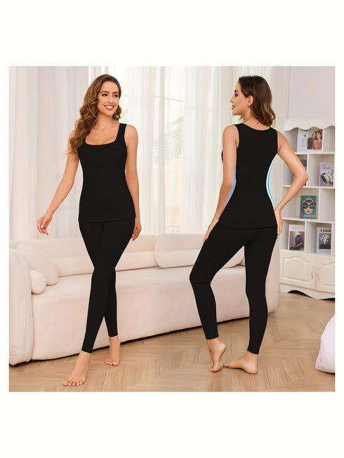 Thermounterwäsche-Set Damen | Tank Top & Long Johns Fleece
