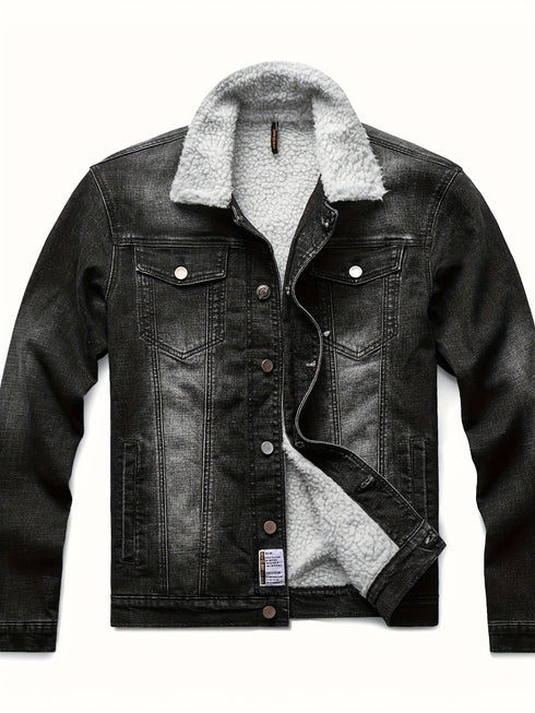 Helgarn Herrenjacke – Arbeitskleidungsstil, normale Passform, zum Anknöpfen