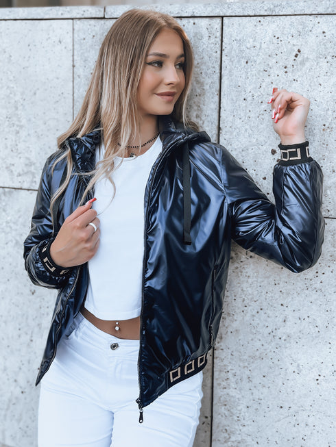 DAMEN BOMBERJACKE MIT ABNEHMBARER KAPUZE | METALLISCHES DESIGN
