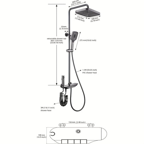 Kuromori – Luxus Duschsystem mit 40°C Thermostat & Spa-Erlebnis