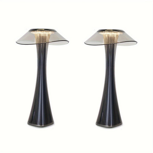 LED Tischlampe Touch dimmbar rauchgrau – USB Akku Nachttischlampe