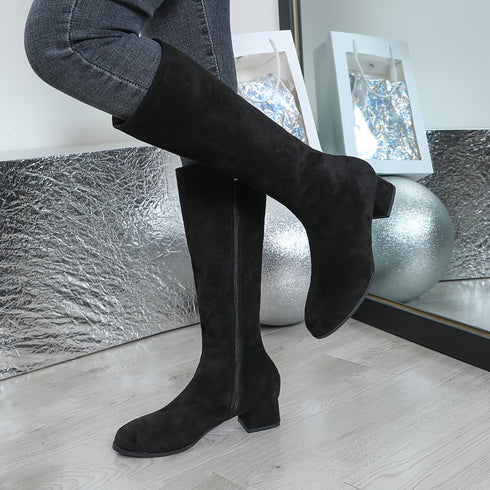 DAMEN MID-CALF STIEFEL – KOMFORTABEL MIT WINTER-PLÜSCHFUTTER – PERFEKT FÜR PARTYS
