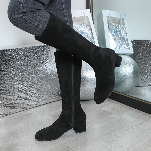 DAMEN MID-CALF STIEFEL – KOMFORTABEL MIT WINTER-PLÜSCHFUTTER – PERFEKT FÜR PARTYS