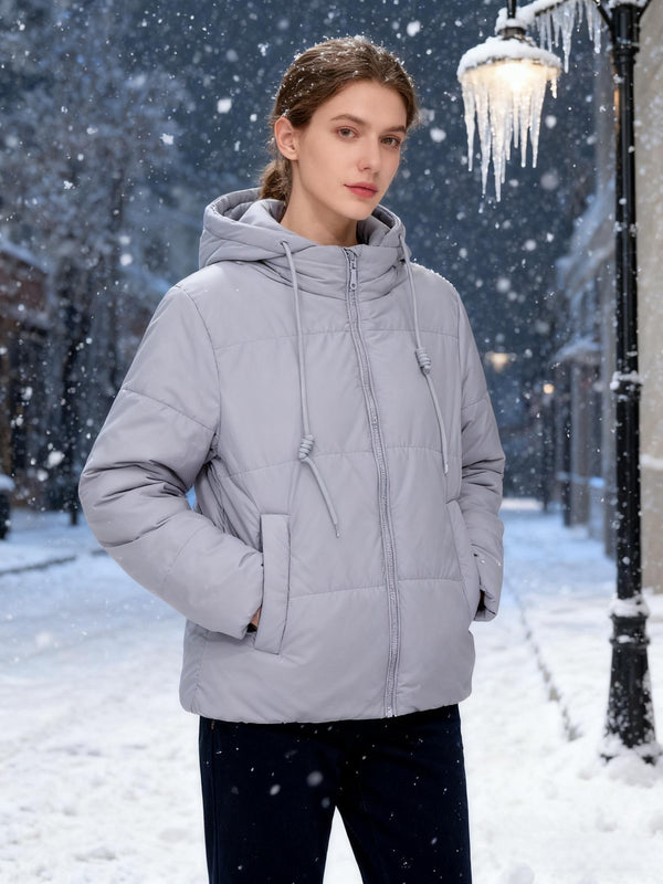 Leichte Damen-Winterjacke mit Kapuze Maschinenwaschbar
