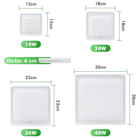 LED Deckenleuchte Quadratisch 48 W Flach Design