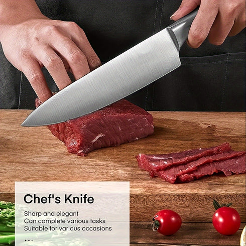 Küchenmesser-Set 16 Stück | Edelstahl Holzblock & Messerschärfer | schwarze Griffe