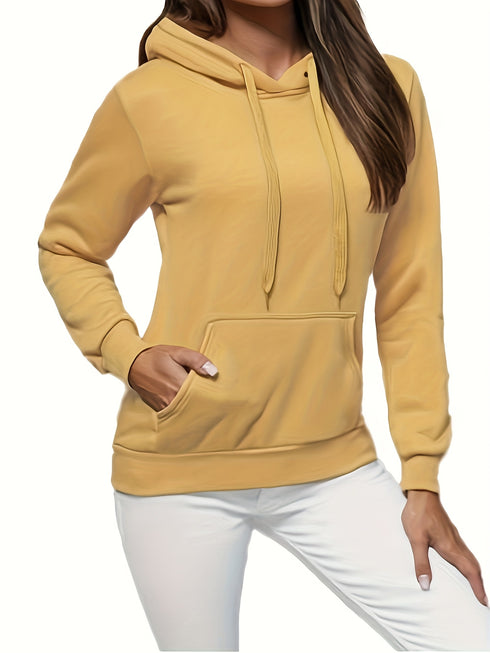 Damen Hoodie | Weicher Kapuzenpullover mit Kordelzug & Kängurutasche