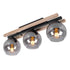 Vilda LED Deckenstrahler Holz Rauchglas 3-flammig