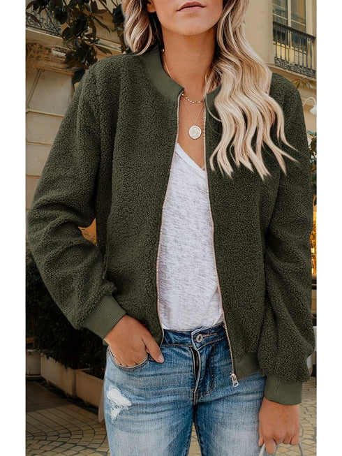 Damenjacke mit Fleece – Weiche Bomberjacke