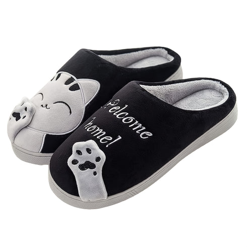 Damen Plüsch-Hausschuhe Rutschfeste Gummisohle Handwaschbar