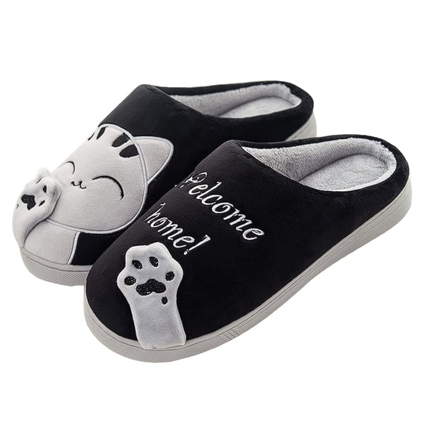 Damen Plüsch-Hausschuhe Rutschfeste Gummisohle Handwaschbar