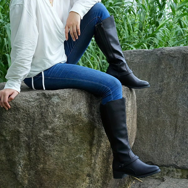 DAMEN REITSTIEFEL MIT REISSVERSCHLUSS – MITTELHOHE RUNDZEHEN