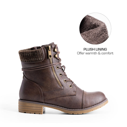 Blockabsatz-Stiefeletten für Damen | Schnürung im Combat-Stil