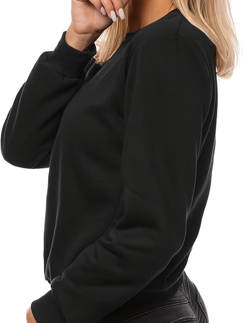 Minimalistisches Sweatshirt Damen | Schwarz Stretch & Komfort