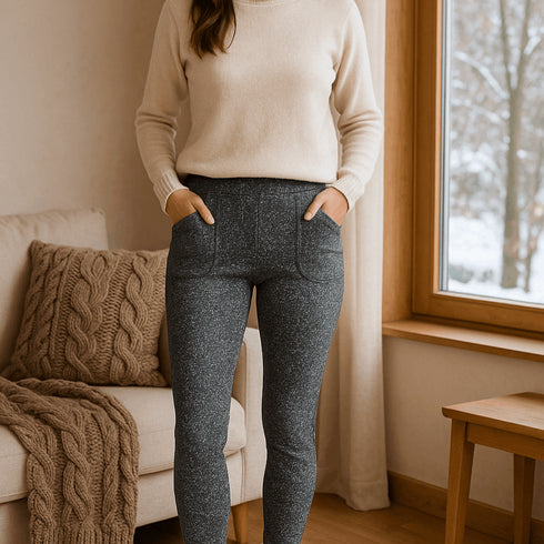Thermo-Fleece-Leggings Damen | Gefütterte Winterleggings mit hoher Taille