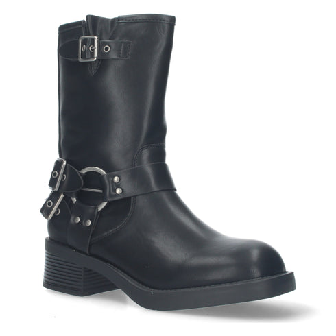 BEQUEME FLACHE DAMEN-STIEFELETTEN MIT REISSVERSCHLUSS