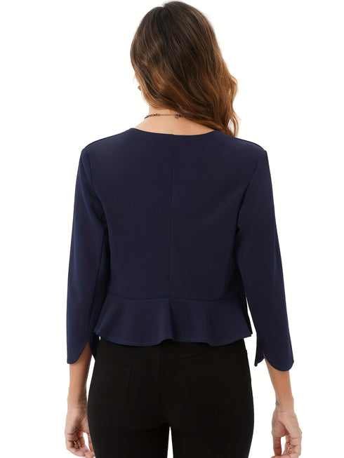 Damen Open-Front Blazer mit ¾-Ärmeln | Elegant & Chic