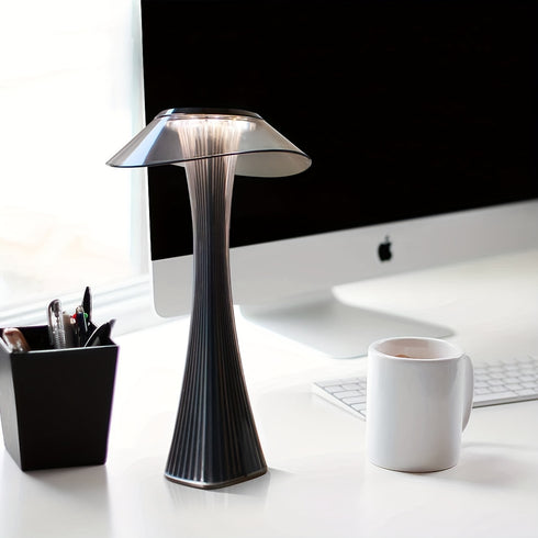 LED Tischlampe Touch dimmbar rauchgrau – USB Akku Nachttischlampe