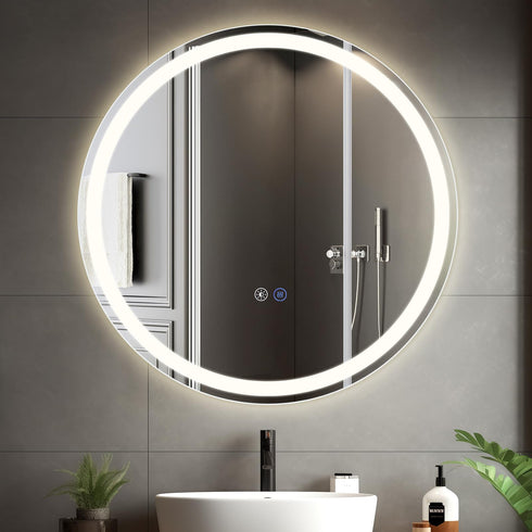 Lumora | LED Runder Badezimmerspiegel mit Dimmbar Beleuchtung