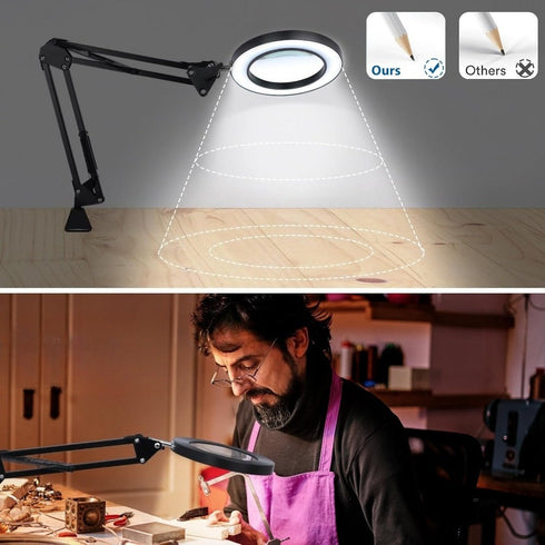 Leselupe 10× mit Tischklemme | Stabiler Stand und Große Sicht