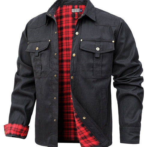 Korvan Herrenjacke – Karierte Arbeitsjacke sportlich & winddicht