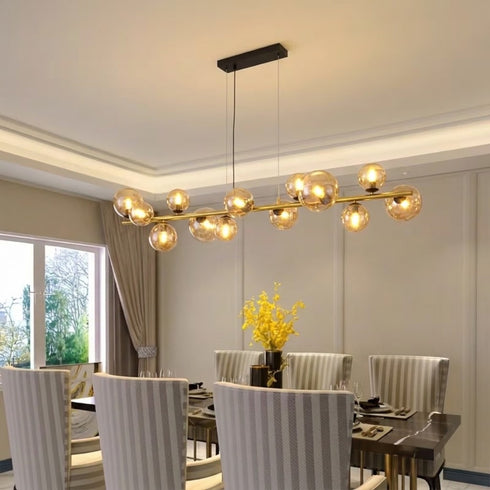 Schwarze LED-Hängeleuchte im glamourösen Design | Karlstad