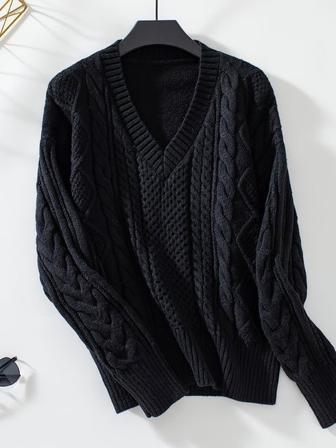 Strickpullover Damen – Langarm mit elegantem Muster