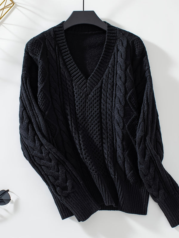 Strickpullover Damen – Langarm mit elegantem Muster