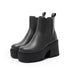 Damen-Slip-On-Stiefel mit klobiger Plateausohle | rutschfeste TPR-Sohle
