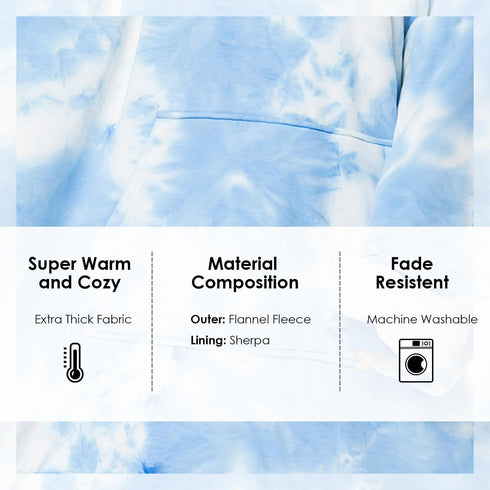 Ultra-soft Sherpa Hoodie-Decke mit Ärmeln & Tasche