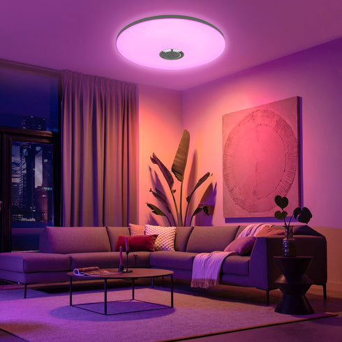 LED Deckenleuchte RGB dimmbar mit Lautsprecher & Fernbedienung