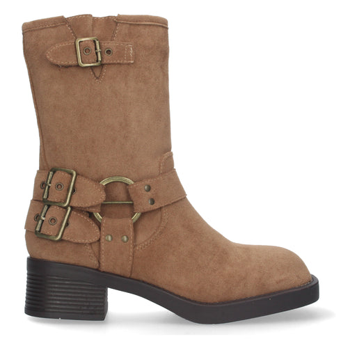 BEQUEME FLACHE DAMEN-STIEFELETTEN MIT REISSVERSCHLUSS